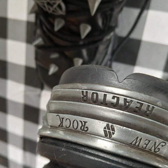 New Rock Black Leather Spiked Ankle Boots-110-S Euro size 40 US / 9.5 Womens US - Picture 12 of 14